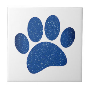 Dog Paw Print Cartoon Oud Papier Print Tegeltje