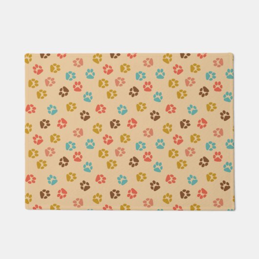 Dog Paw Print  Color Dierenvriend Deurmat (Voorkant)