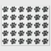Dog Paw Print Custom Name Rubber Stamp Effect Cadeaupapier (Vlak)