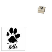 Dog Paw Print Custom Name Signature Wood Rubberstempel (Gestempeld)