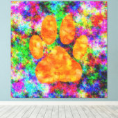 Dog Paw Print Digitale Waterverf (Insitu (Houten vloer))