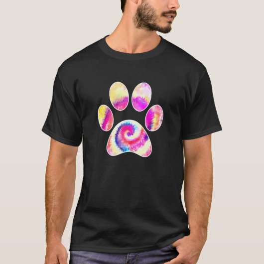 Dog Paw Print Dog Waterverf Paw T-shirt (Voorkant)