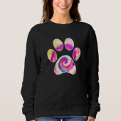 Dog Paw Print Dog Waterverf Paw Trui (Voorkant)