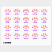 Dog Paw Print en Bone Kleurrijke Waterverf Custom Ronde Sticker (Vel)