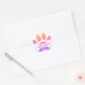 Dog Paw Print en Bone Kleurrijke Waterverf Custom Ronde Sticker (Envelop)