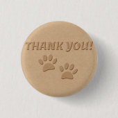 Dog Paw print en tekst bedankt Ronde Button 3,2 Cm (Voorkant)