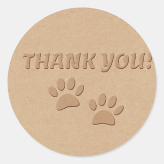 Dog Paw print en tekst bedankt Ronde Sticker