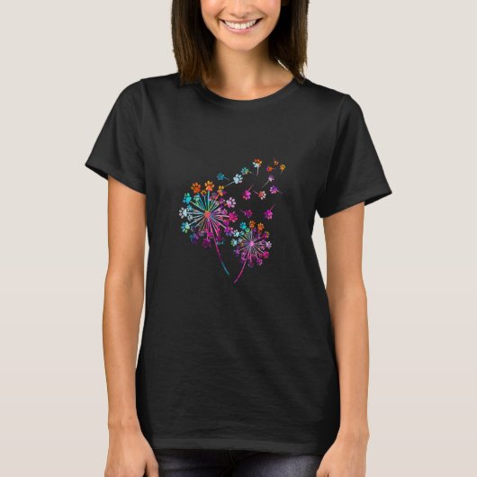 Dog Paw Print Flower Dandelion Kerstmis T-shirt (Voorkant)