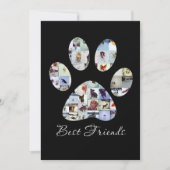 Dog Paw Print Foto Canvas, Aangepaste hond Canvas Bedankkaart (Voorkant)