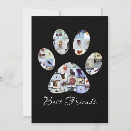 Dog Paw Print Foto Canvas, Aangepaste hond Canvas Bedankkaart (Voorkant)