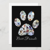 Dog Paw Print Foto Canvas, Aangepaste hond Canvas Bedankkaart (Voorkant / Achterkant)