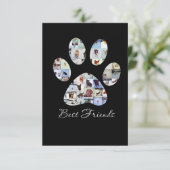 Dog Paw Print Foto Canvas, Aangepaste hond Canvas Bedankkaart (Staand voorkant)