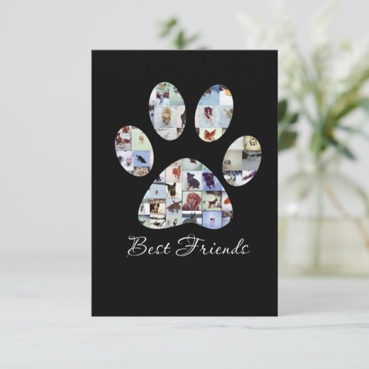 Dog Paw Print Foto Canvas, Aangepaste hond Canvas Bedankkaart (Staand voorkant)