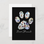 Dog Paw Print Foto Canvas, Aangepaste hond Canvas Bedankkaart (Voorkant / Achterkant)