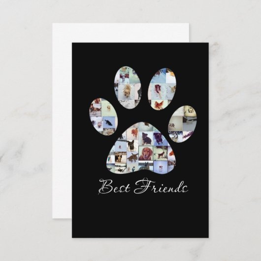 Dog Paw Print Foto Canvas, Aangepaste hond Canvas Bedankkaart (Voorkant / Achterkant)