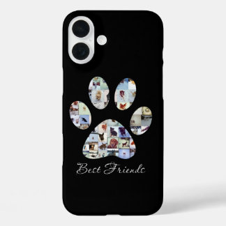 Dog Paw Print Foto Canvas, Aangepaste hond Canvas iPhone 16 Plus Hoesje
