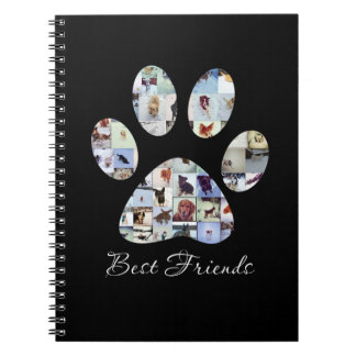 Dog Paw Print Foto Canvas, Aangepaste hond Canvas Notitieboek