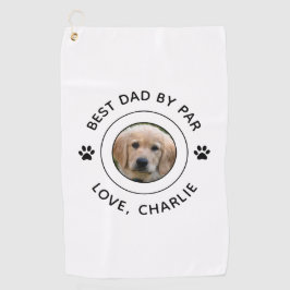 Dog Paw Print Foto Tekst Golf Pun Beste Papa Door  Golfhanddoek
