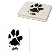 Dog Paw Print Gepersonaliseerde Huisdier Naam en I Rubberstempel (Gestempeld)