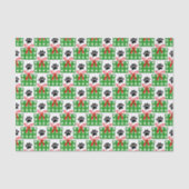 Dog Paw Print Gift Box Pattern Design Red Green Tissuepapier (Voorkant)