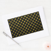 Dog Paw Print Gold Black Achtergrond Metallic Faux Rechthoekige Sticker (Envelop)
