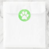 Dog Paw Print Groene en witte Stickers (Tas)