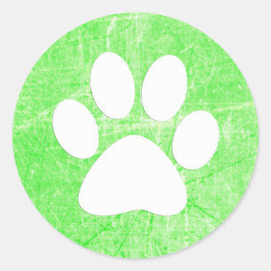Dog Paw Print Groene en witte Stickers