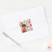 Dog Paw Print Herfst Voeg uw eigen aangepaste pomp Vierkante Sticker (Envelop)