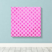 Dog Paw Print "Hot Pink" Roze Achtergrond Metallic (Insitu (Houten vloer))