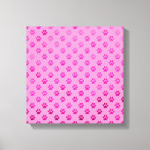 Dog Paw Print "Hot Pink" Roze Achtergrond Metallic (Voorkant)
