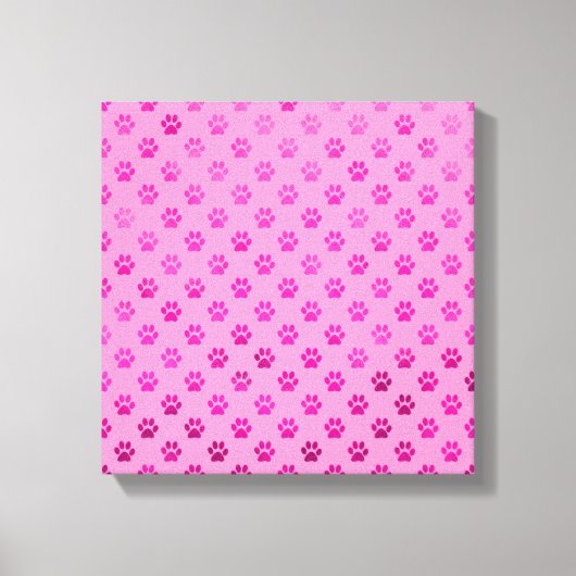Dog Paw Print "Hot Pink" Roze Achtergrond Metallic (Voorkant)