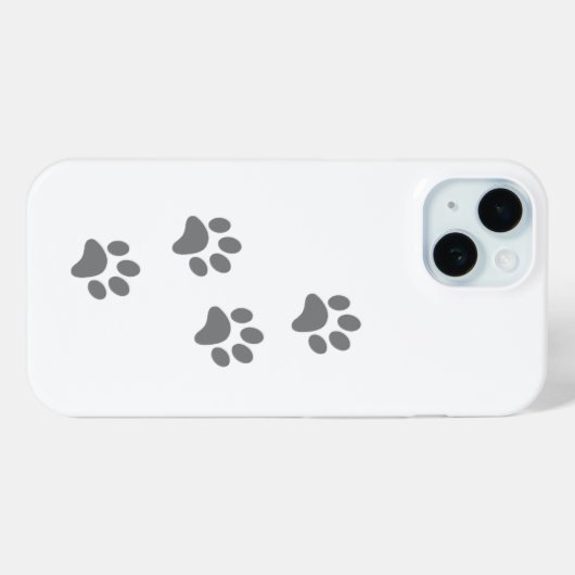Dog Paw Print iPhone Case – Cute Animal Print  (Achterkant (horizontaal))