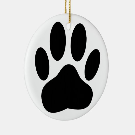 Dog Paw Print Keramisch Ornament (Rechts)