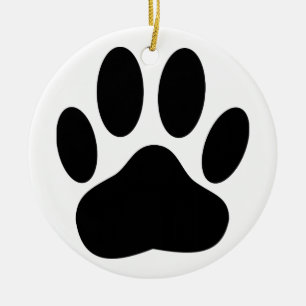 Dog Paw Print Keramisch Ornament
