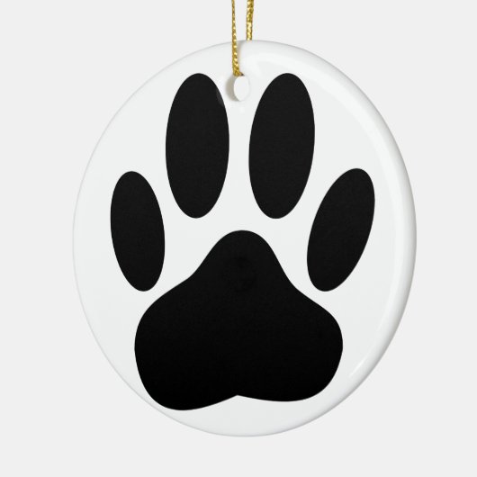 Dog Paw Print Keramisch Ornament (Links)