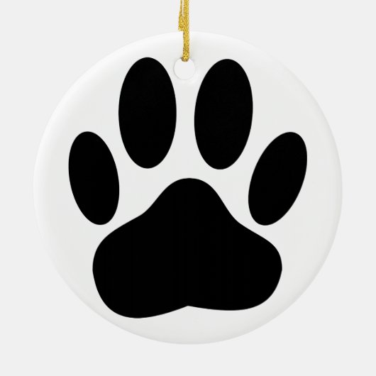 Dog Paw Print Keramisch Ornament (Achterkant)