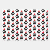 Dog Paw Print Kerstman Hoed Kerstmis Inpakpapier Vel (Voorkant 3)