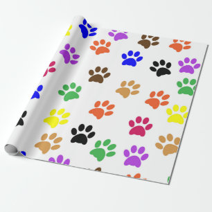 Dog Paw Print kleurpatroon Cadeaupapier