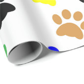 Dog Paw Print kleurpatroon Cadeaupapier (Rol Hoek)
