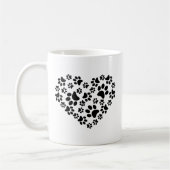 Dog Paw Print Koffie Mok, Dog Paw Print hart Koffiemok (Links)