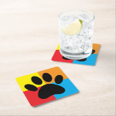 Dog Paw Print Levendige kleuren Aangepast Kartonnen Onderzetters (Insitu)