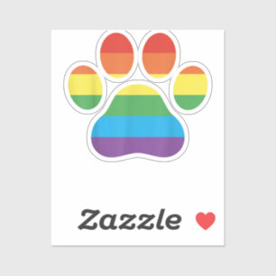 Dog Paw Print LGBTQ Rainbow Flag Gay Pride Ally Do Sticker