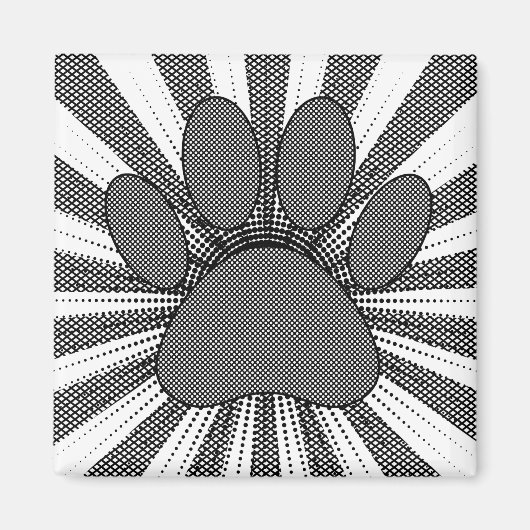 Dog Paw Print Manga Style Magneet (Voorkant)