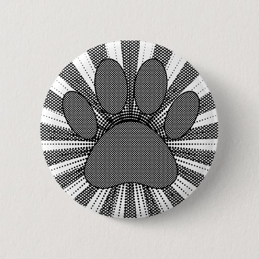 Dog Paw Print Manga Style Ronde Button 5,7 Cm (Voorkant)