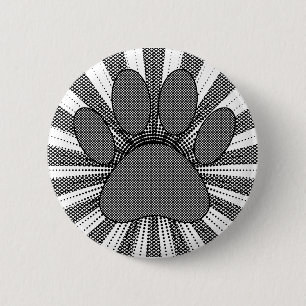 Dog Paw Print Manga Style Ronde Button 5,7 Cm