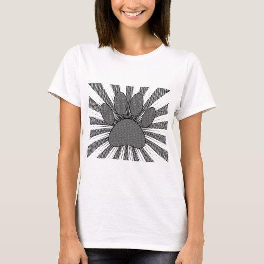 Dog Paw Print Manga Style T-shirt (Voorkant)
