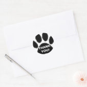 Dog Paw Print met dankjewel bericht ronddraaiend Ronde Sticker (Envelop)