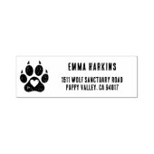 Dog Paw Print met Heart Return-adres Zelfinktende Stempel (Design)