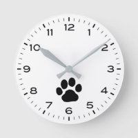 Dog Paw Print met uren en minuten