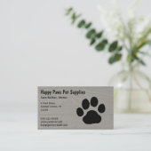 Dog Paw Print op Faux Wood Syle Background Visitekaartje (Staand voorkant)